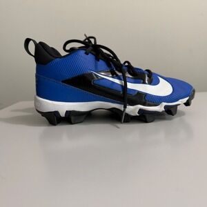 Nike Alpha Menace 4 Shark Kids Football Cleats Blue Black Size 4.5Y
